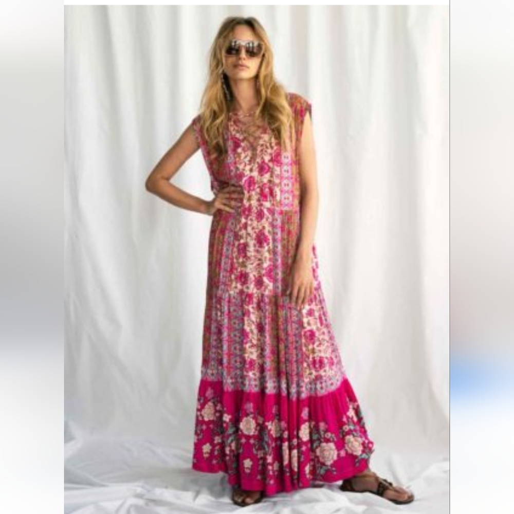 Free People Hanalei Bay Sleeveless Floral Boho Maxi Dress